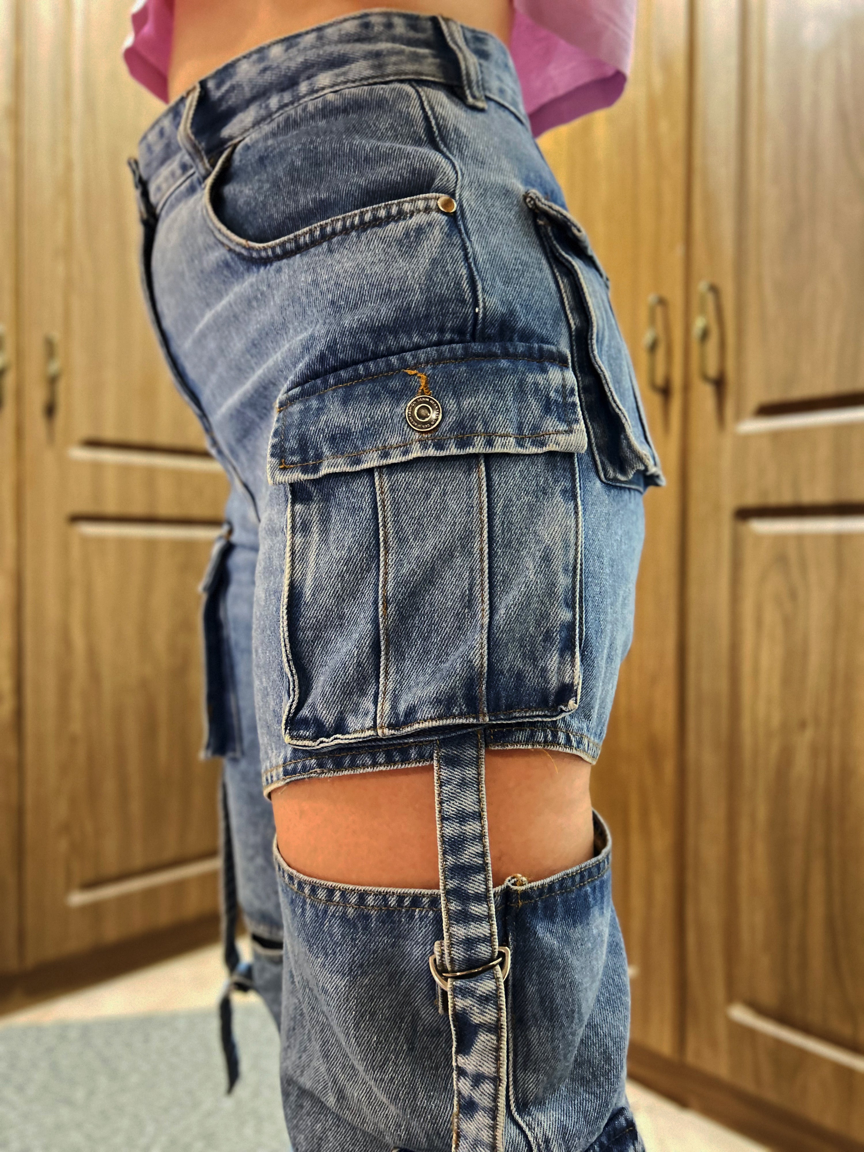Denim Cargo Jeans