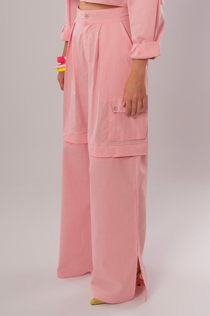 Convertible Linen Pink Pants