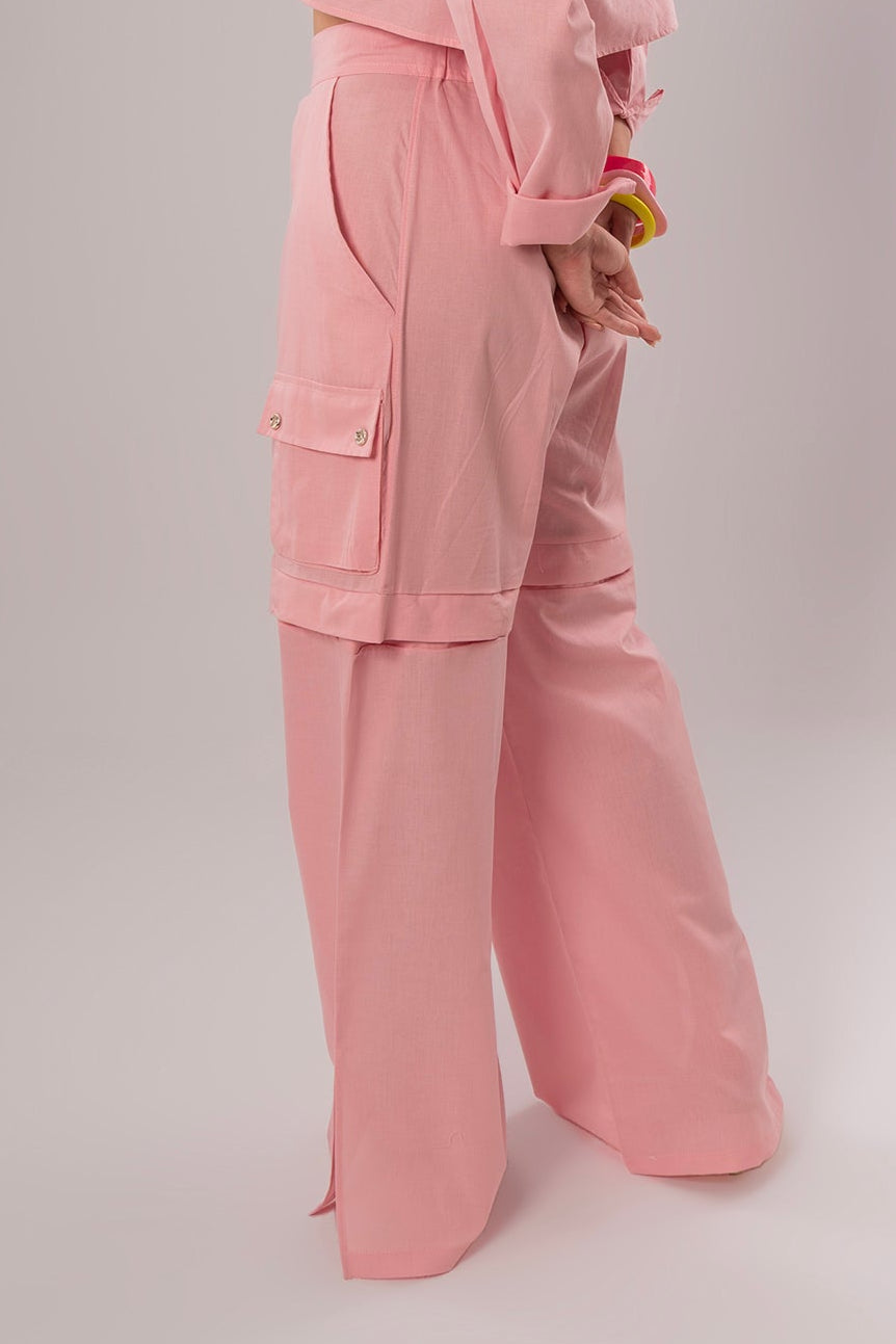 Convertible Linen Pink Pants