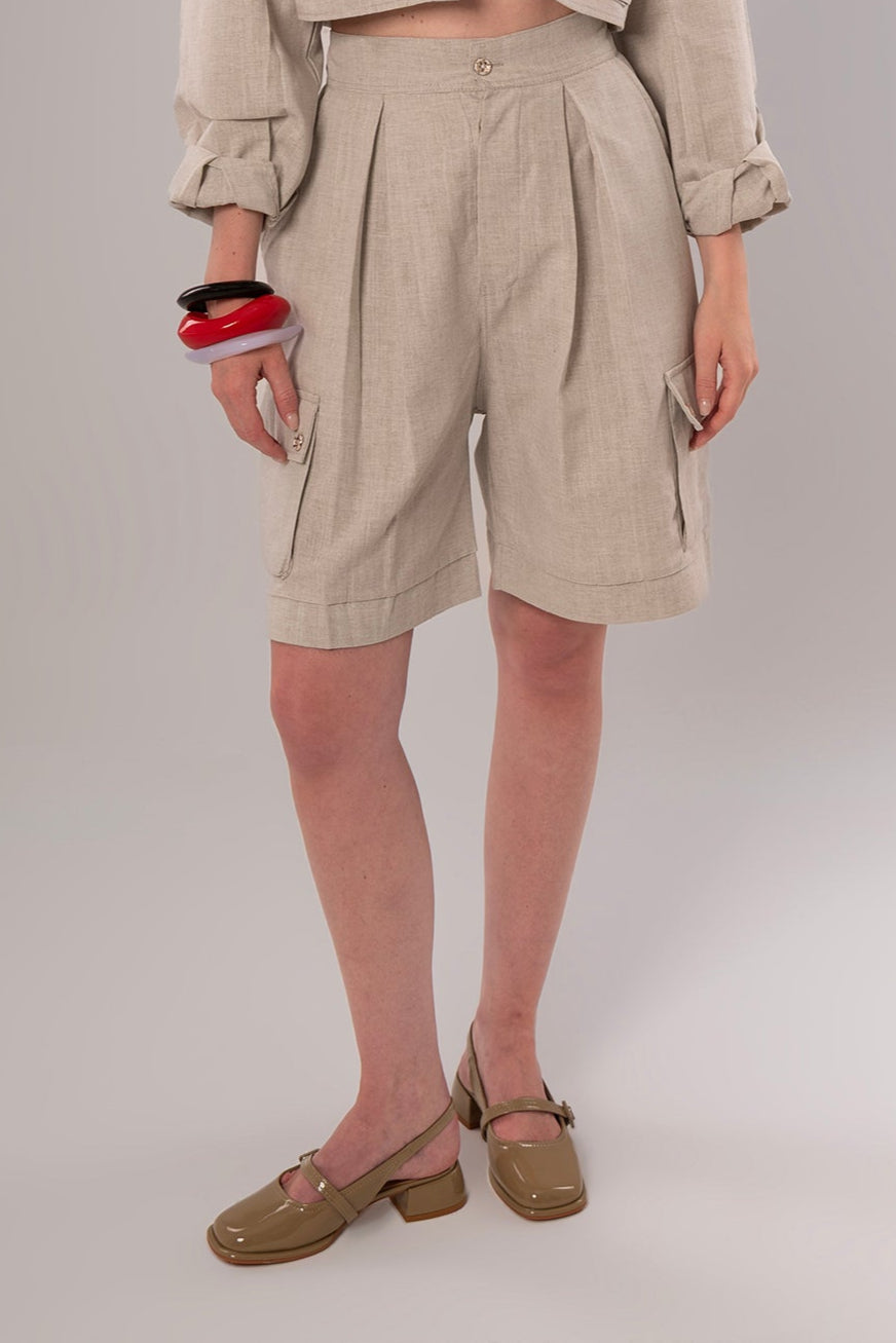 Convertible Linen Beige Pants