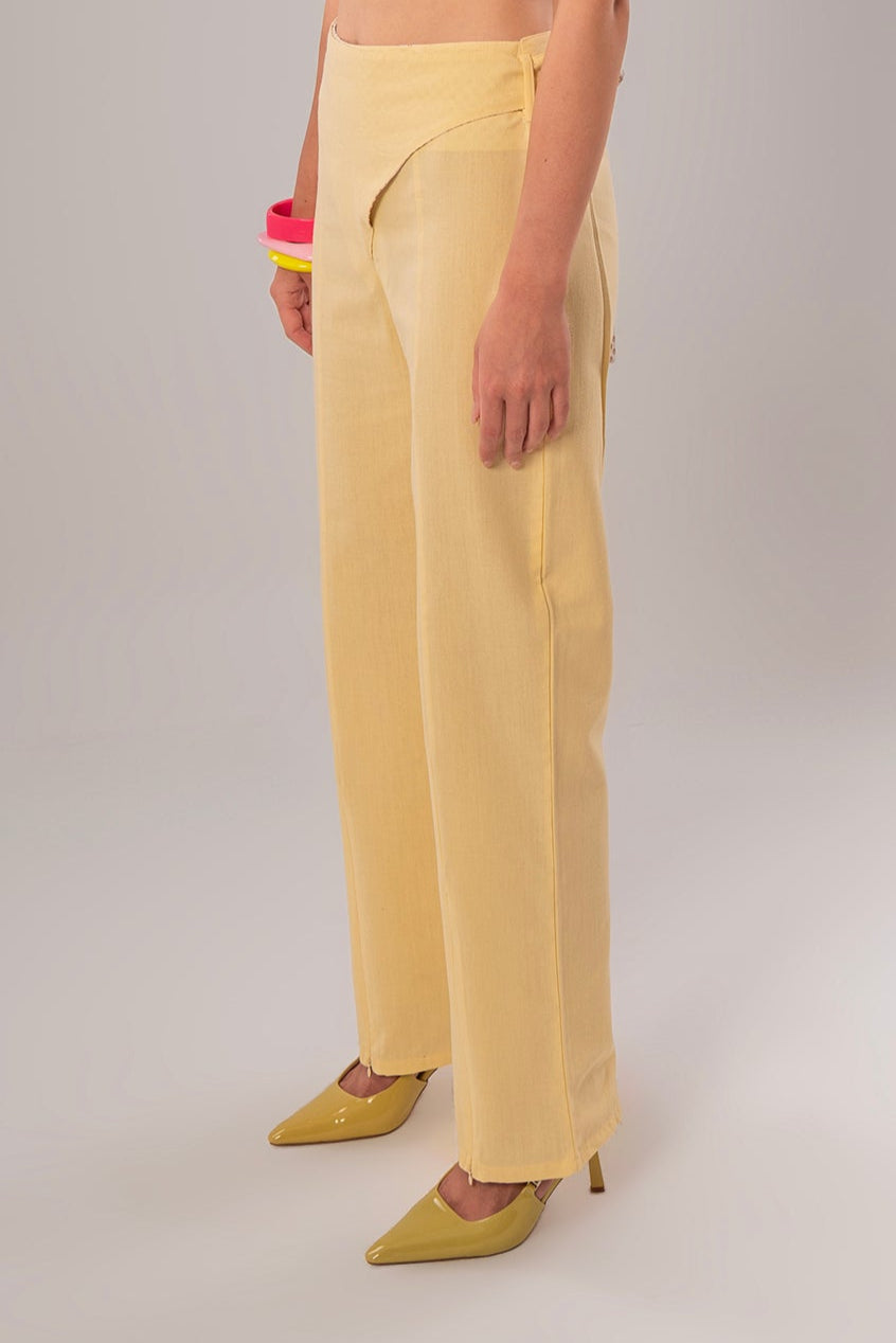 Wrap Linen Yellow Pants