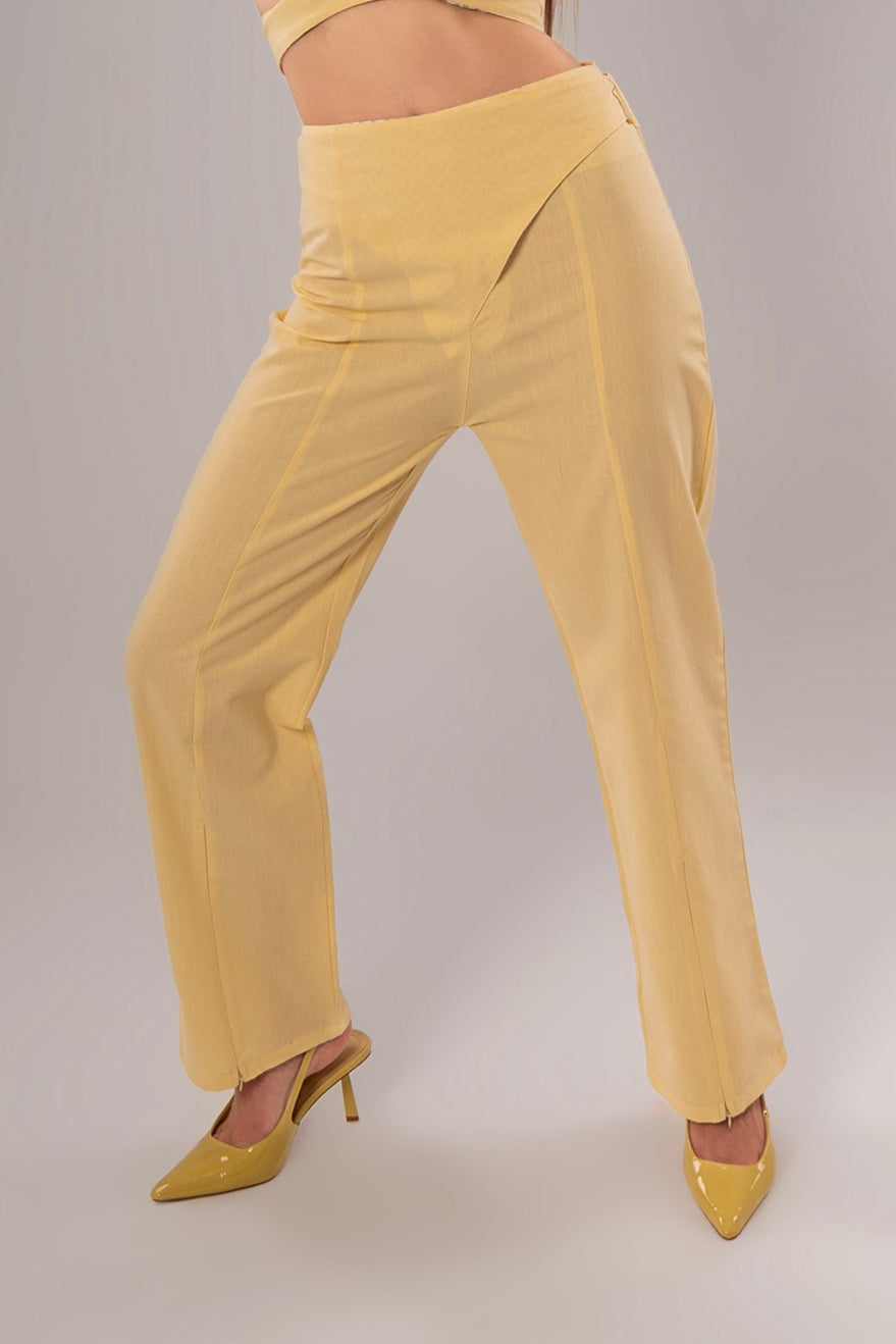 Wrap Linen Yellow Pants
