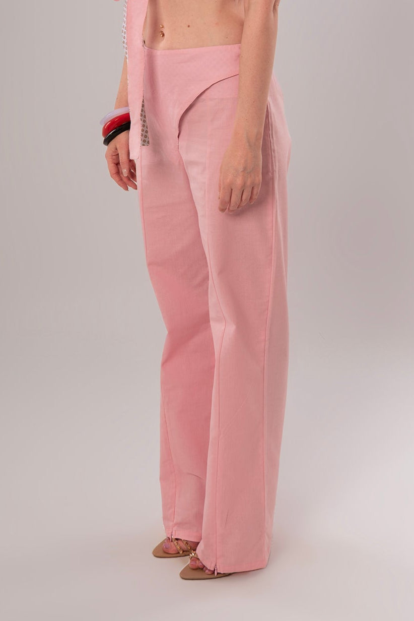 Wrap Linen Pink Pants