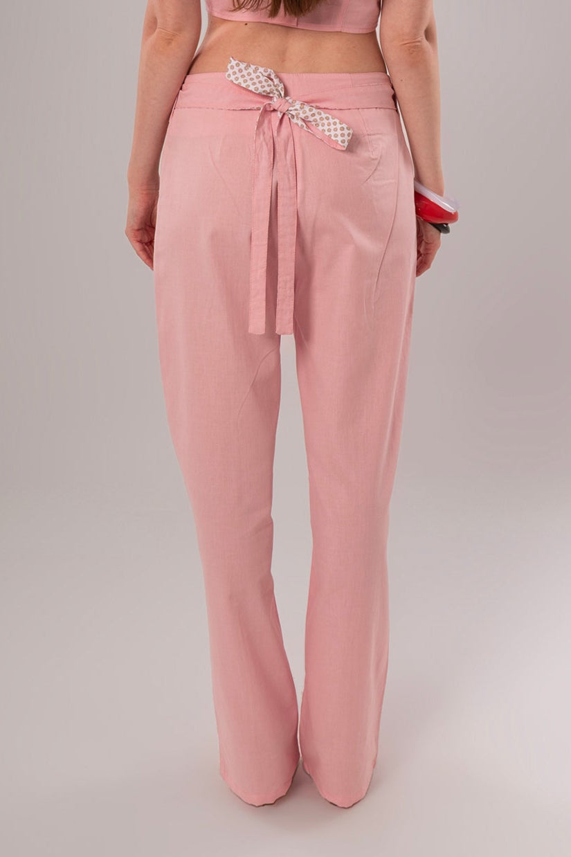 Wrap Linen Pink Pants