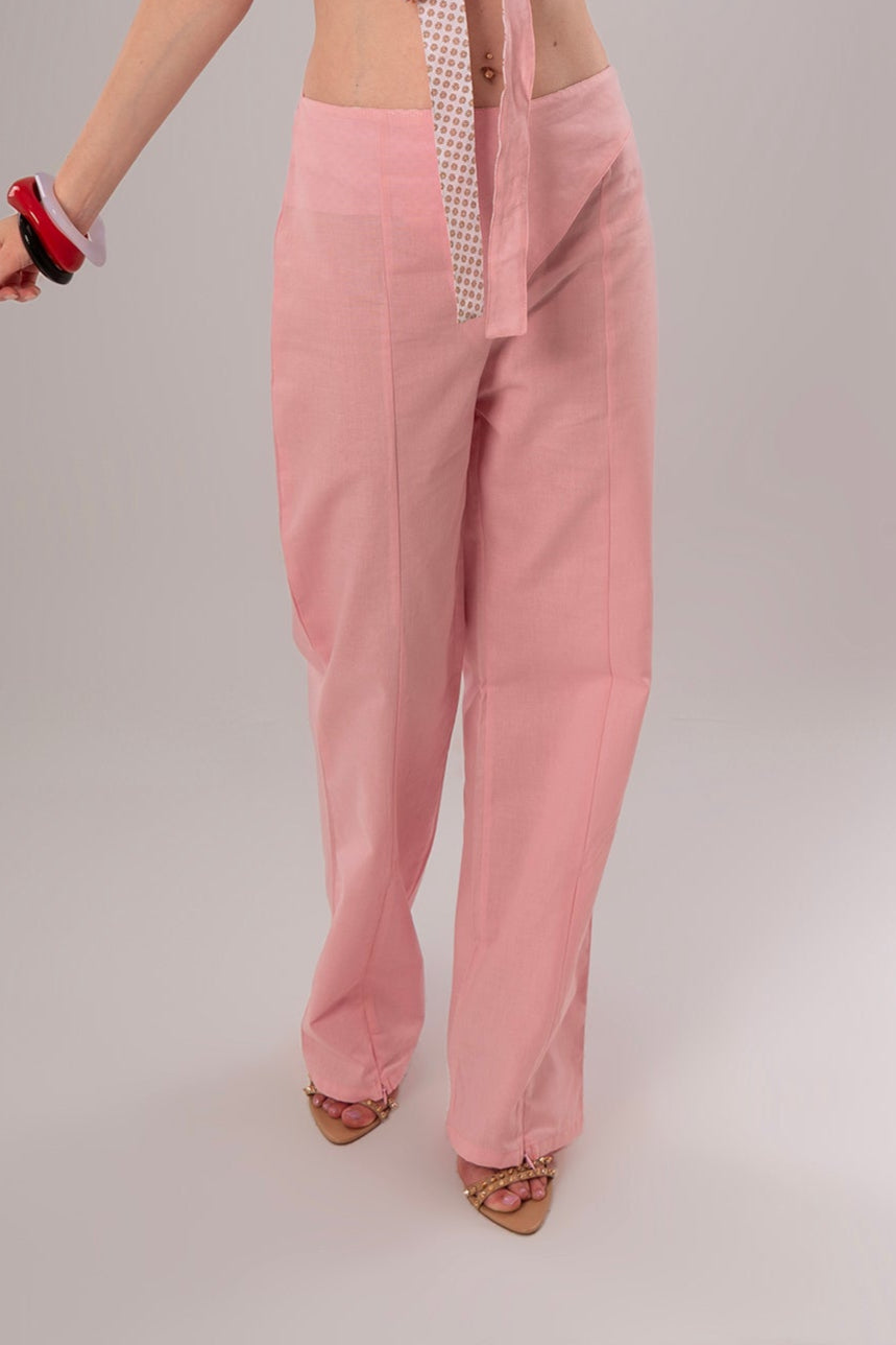 Wrap Linen Pink Pants