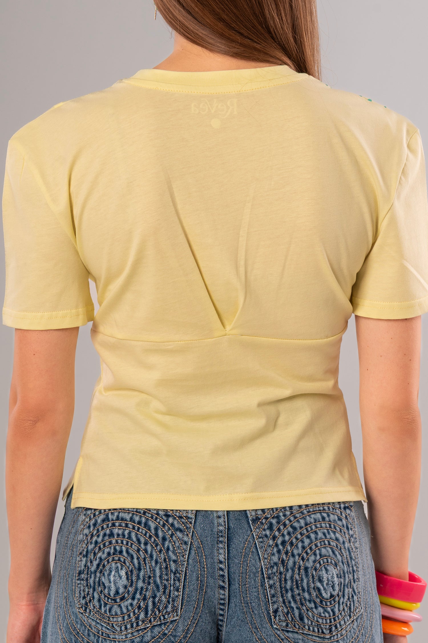 Tiger-Print Cotton Yellow Top