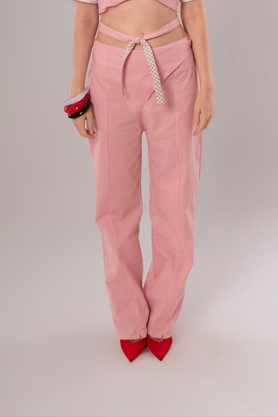 Wrap Linen Pink Pants