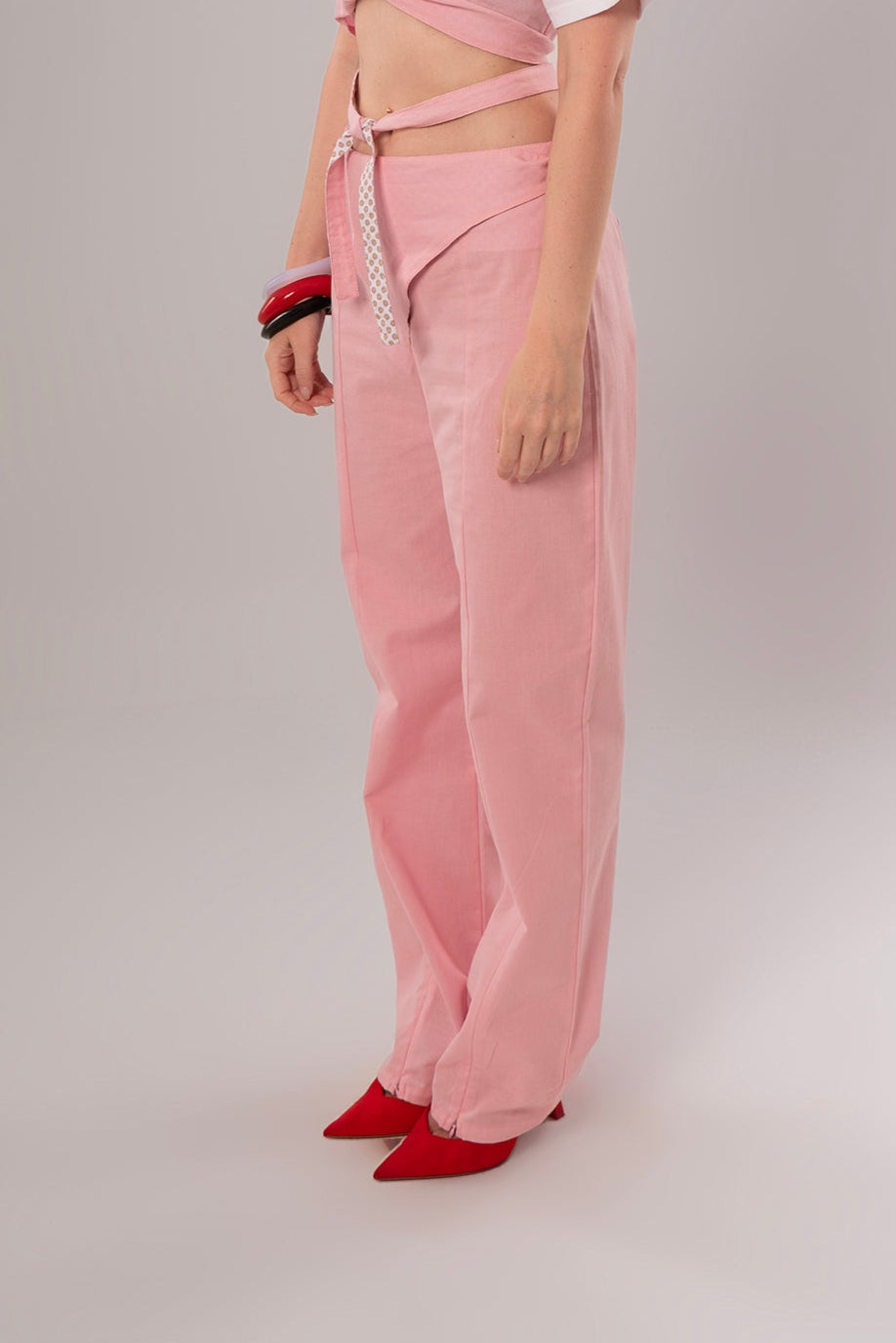 Wrap Linen Pink Pants