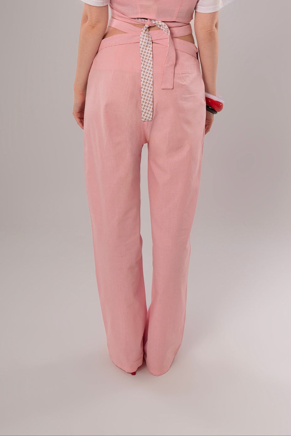 Wrap Linen Pink Pants