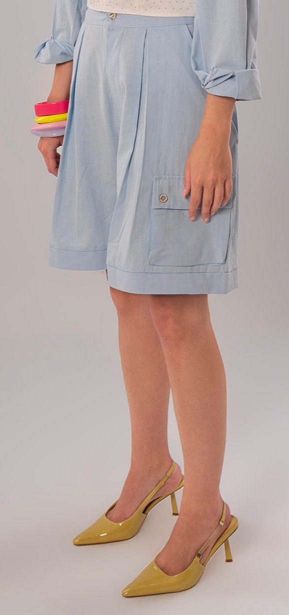 Convertible Linen Baby Blue Pants
