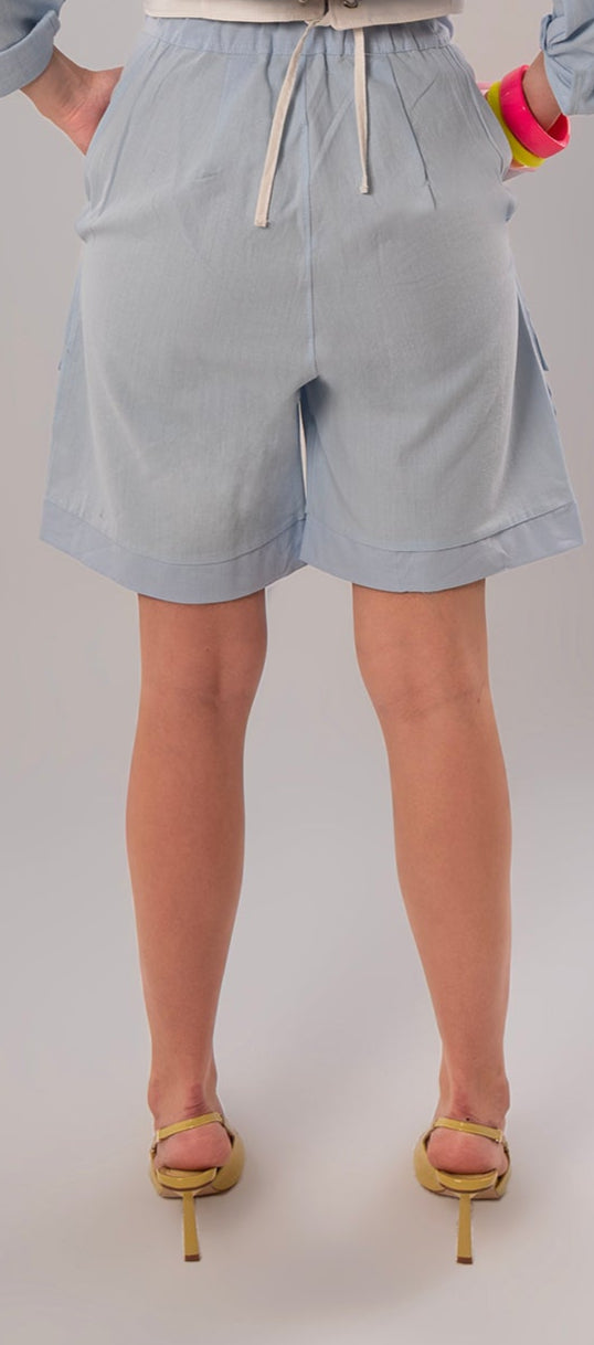 Convertible Linen Baby Blue Pants