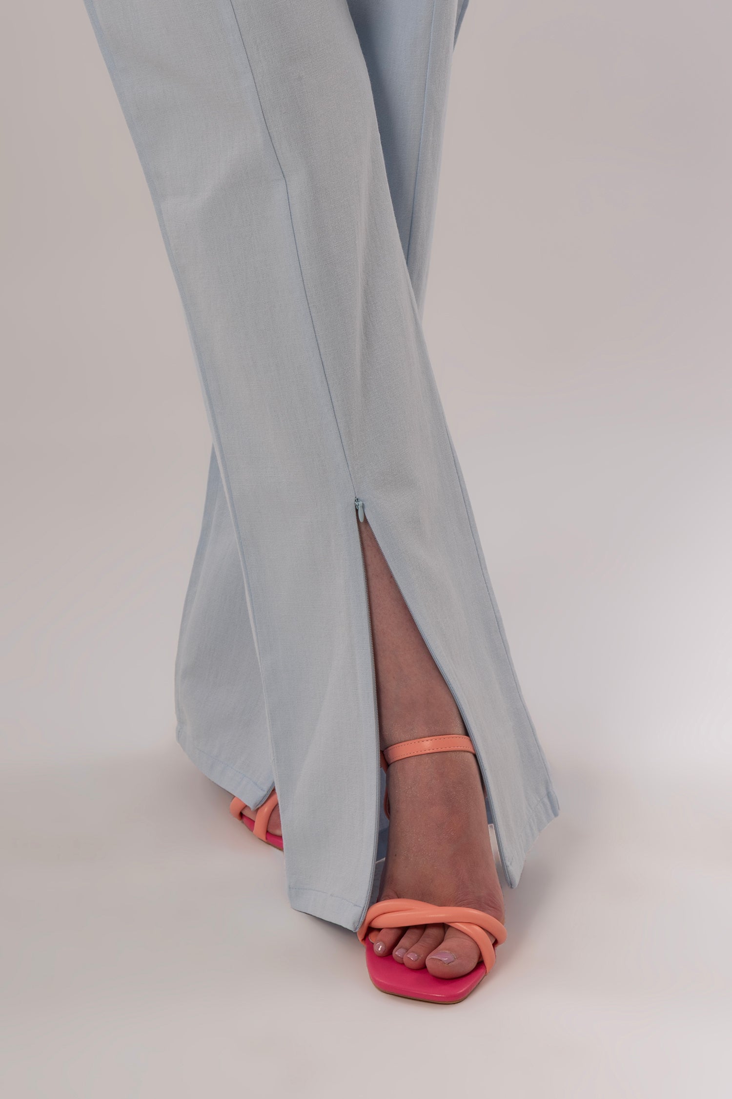 Wrap Linen Baby Blue Pants