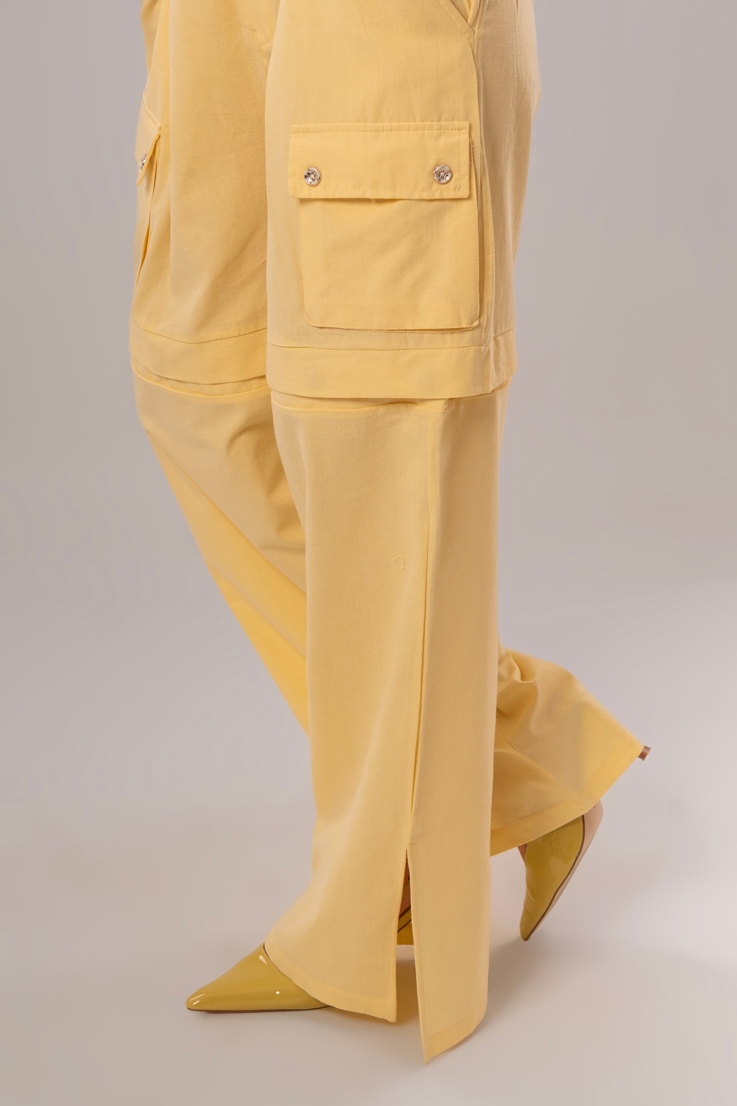 Convertible Linen Yellow Pants