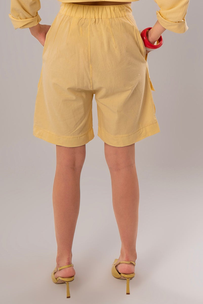 Convertible Linen Yellow Pants