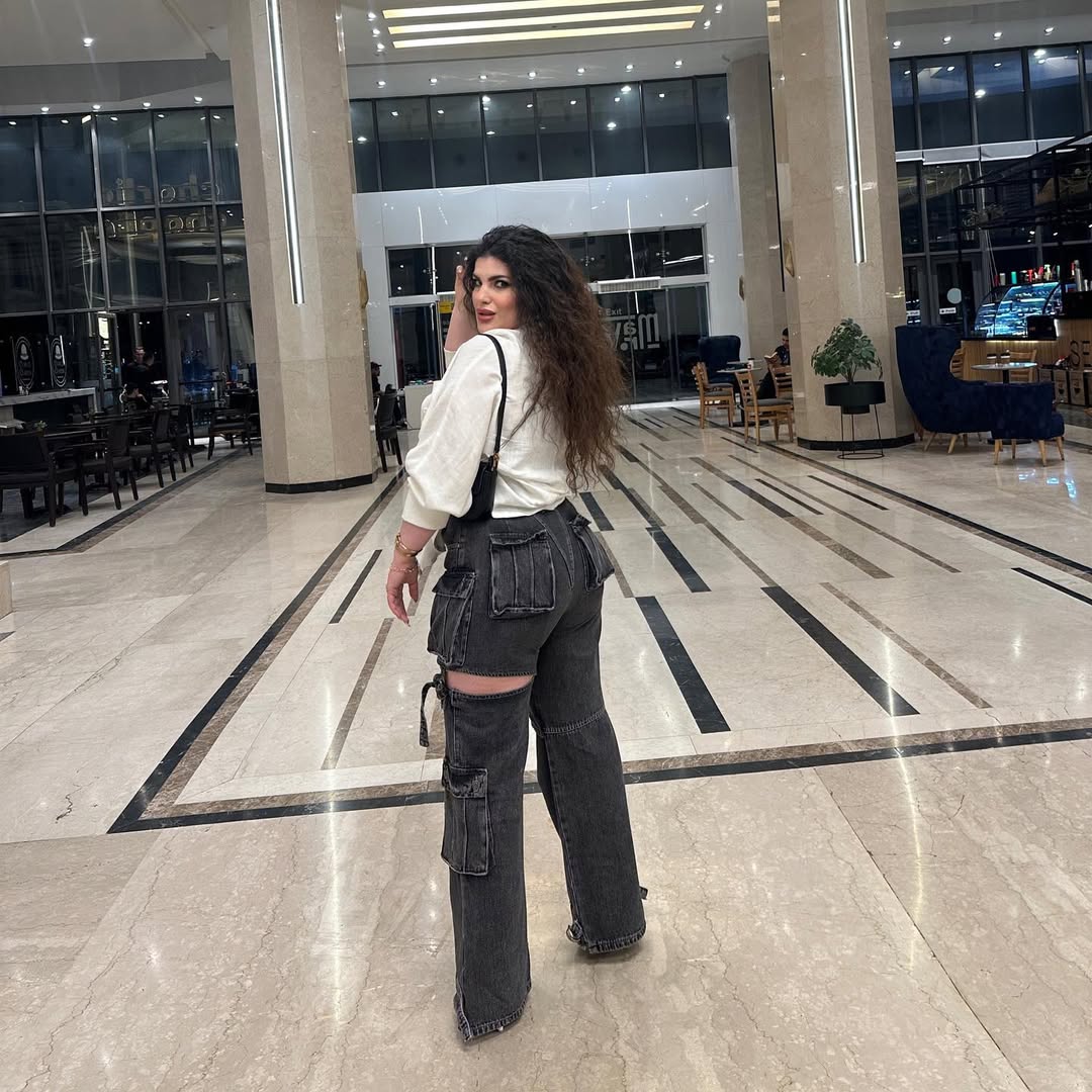 Black Denim Cargo Pants