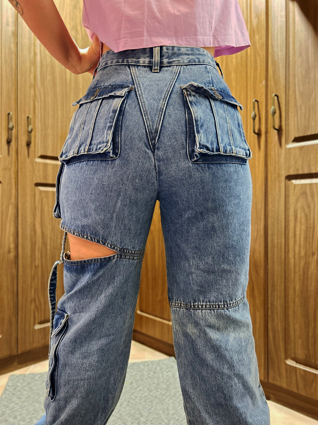 Denim Cargo Jeans