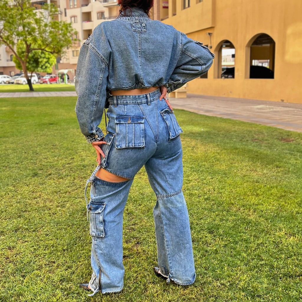 Denim Cargo Jeans