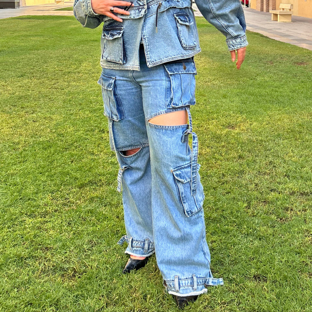 Denim Cargo Jeans