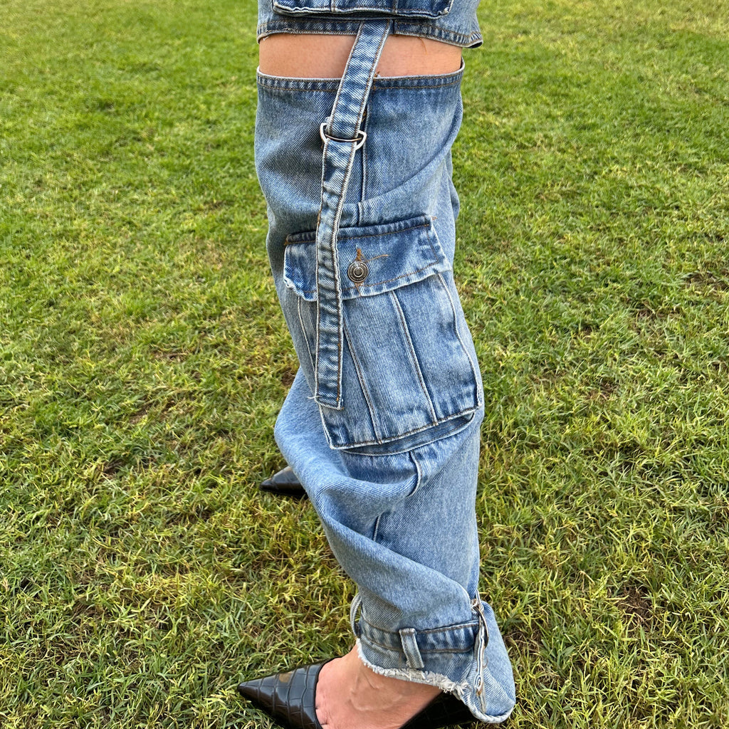 Denim Cargo Jeans