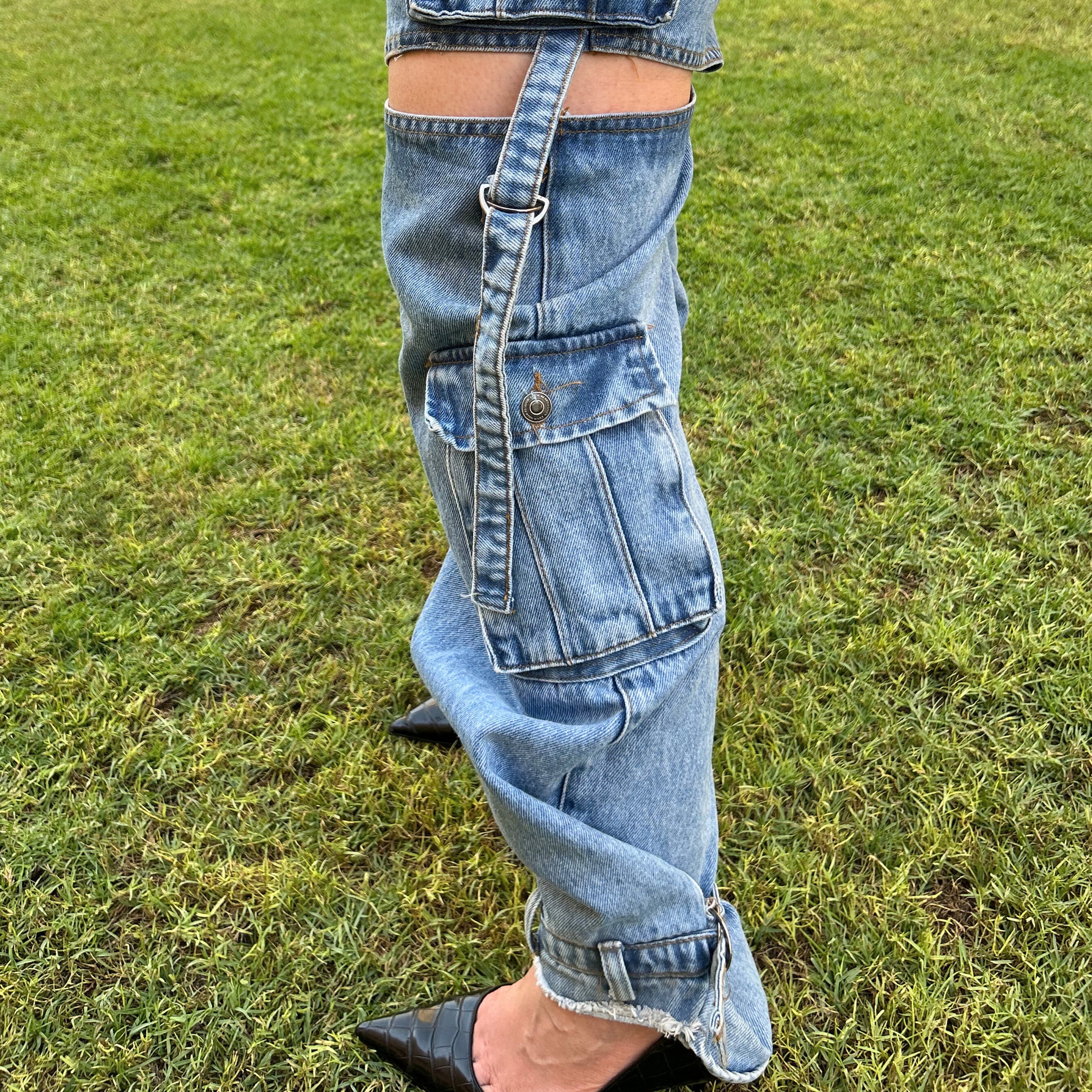 Denim Cargo Jeans