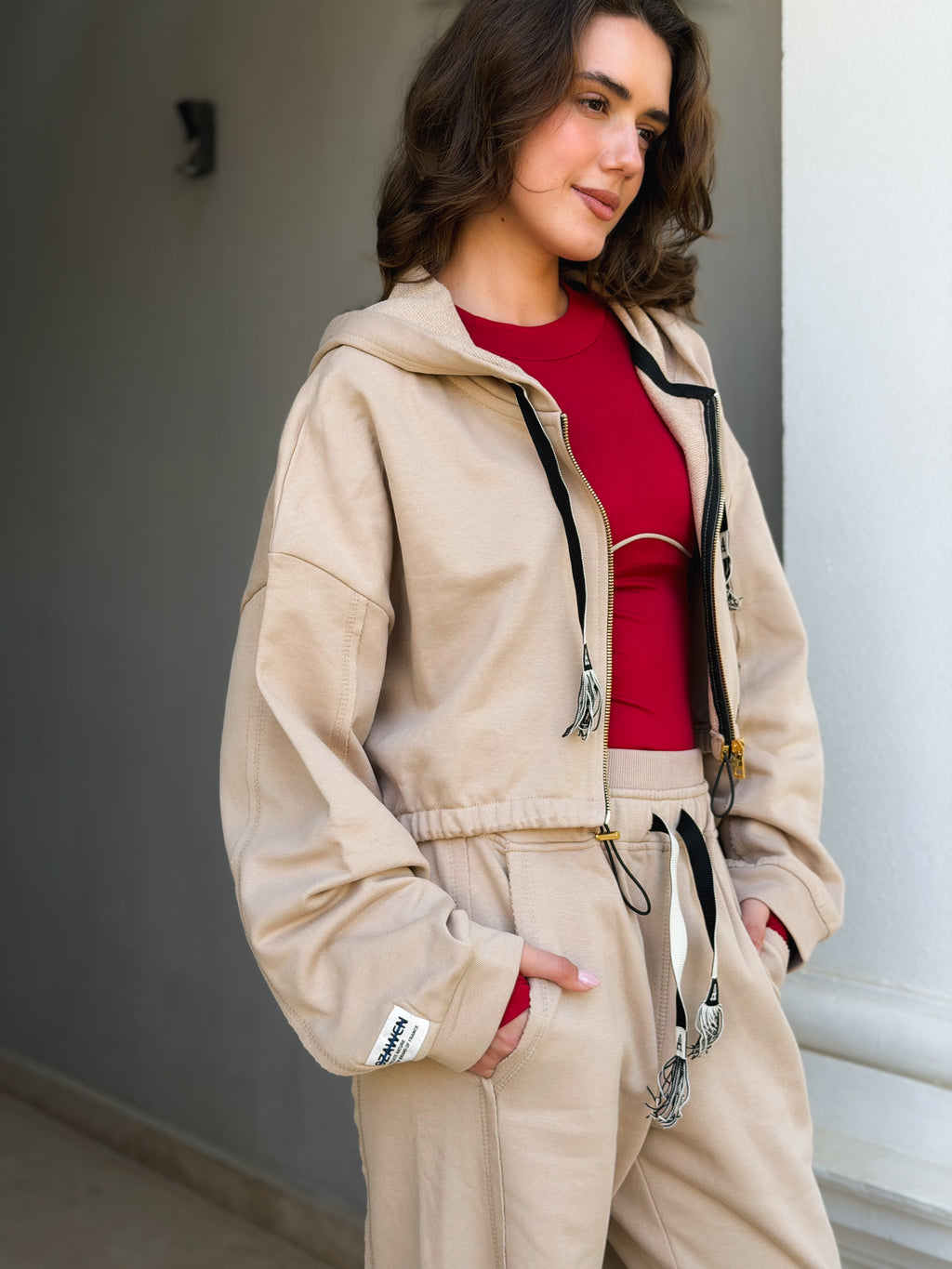 Sand bomber jacket