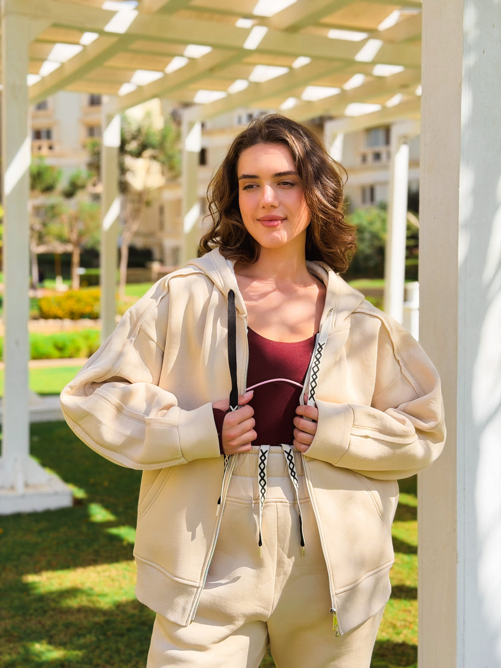 Sand oversized jacket