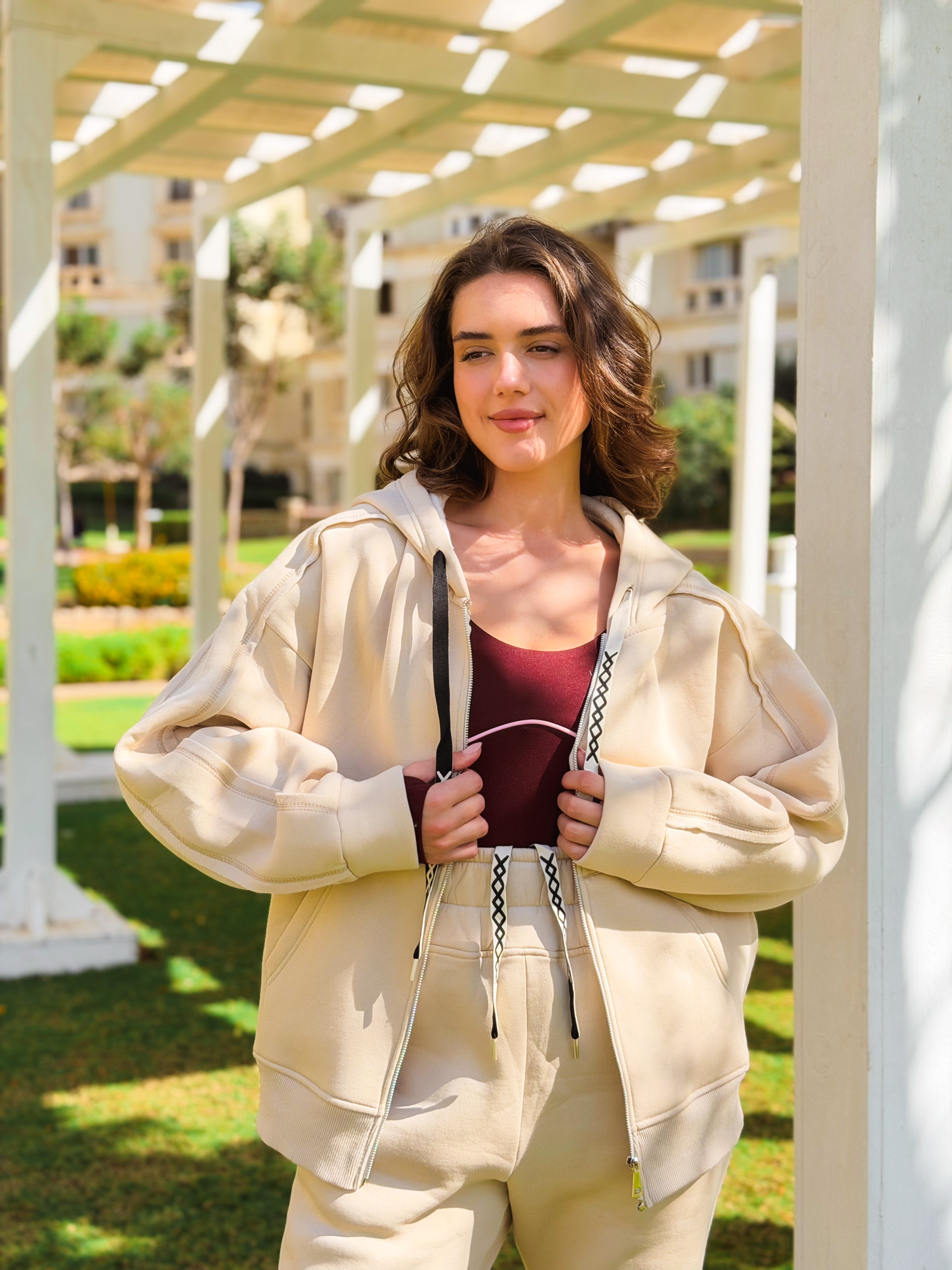 Sand oversized jacket