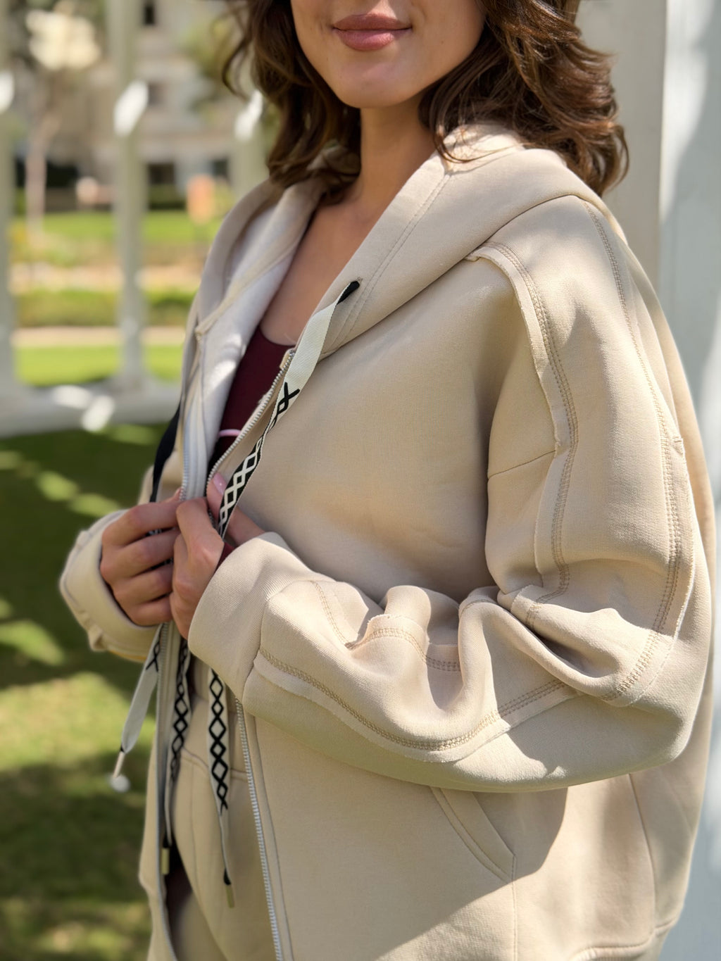 Sand oversized jacket