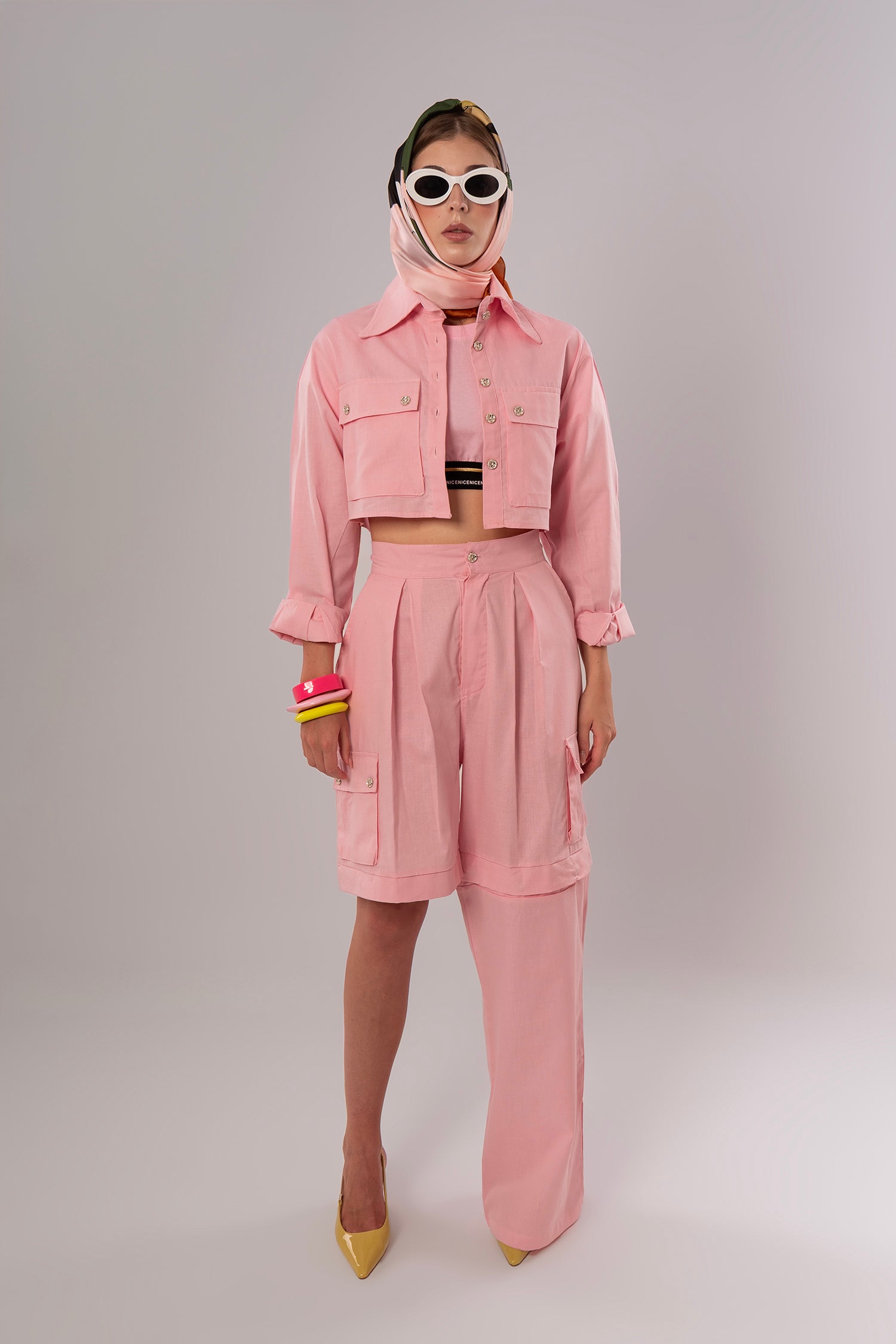 Convertible Linen Pink Pants