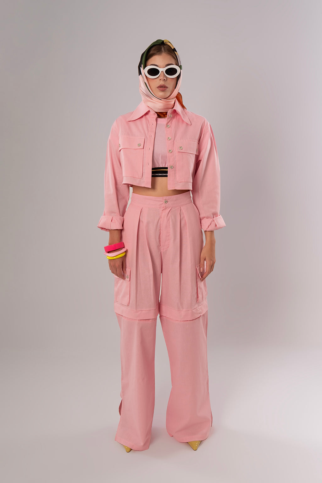 Convertible Linen Pink Pants