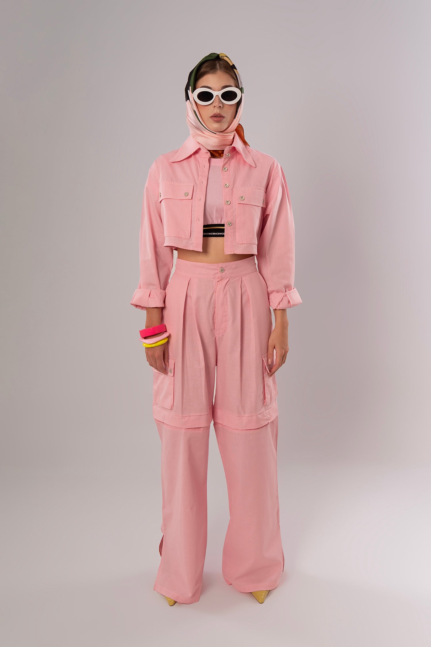 Convertible Linen Pink Pants