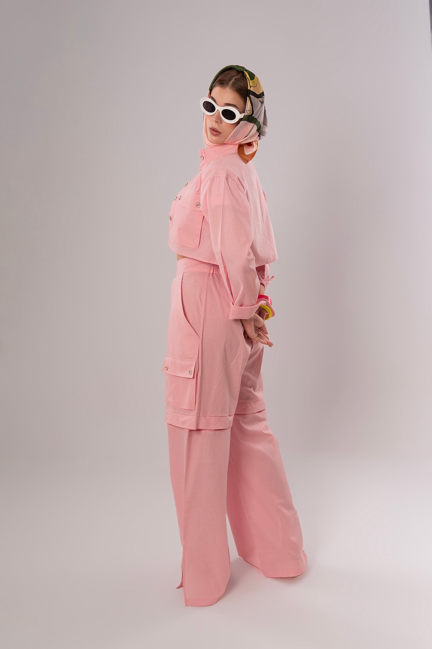 Convertible Linen Pink Pants
