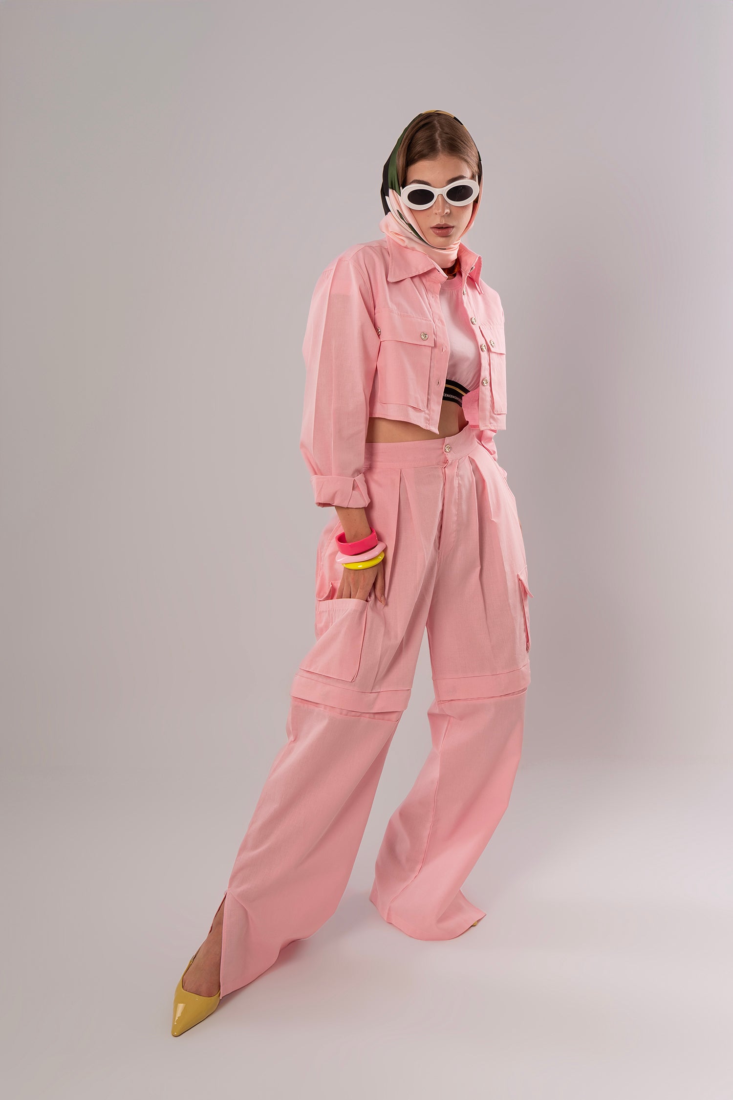 Convertible Linen Pink Pants