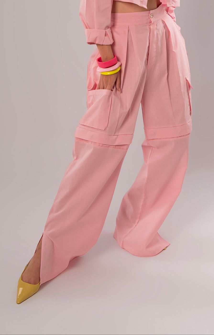 Convertible Linen Pink Pants