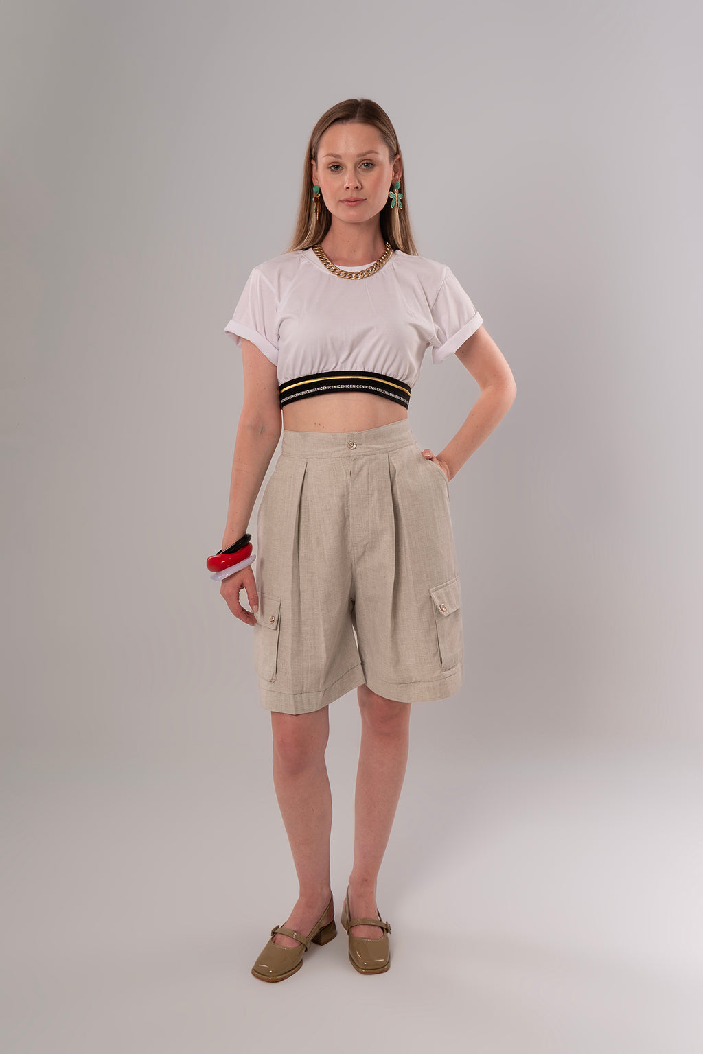 Convertible Linen Beige Pants