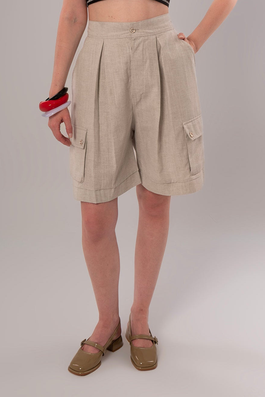 Convertible Linen Beige Pants