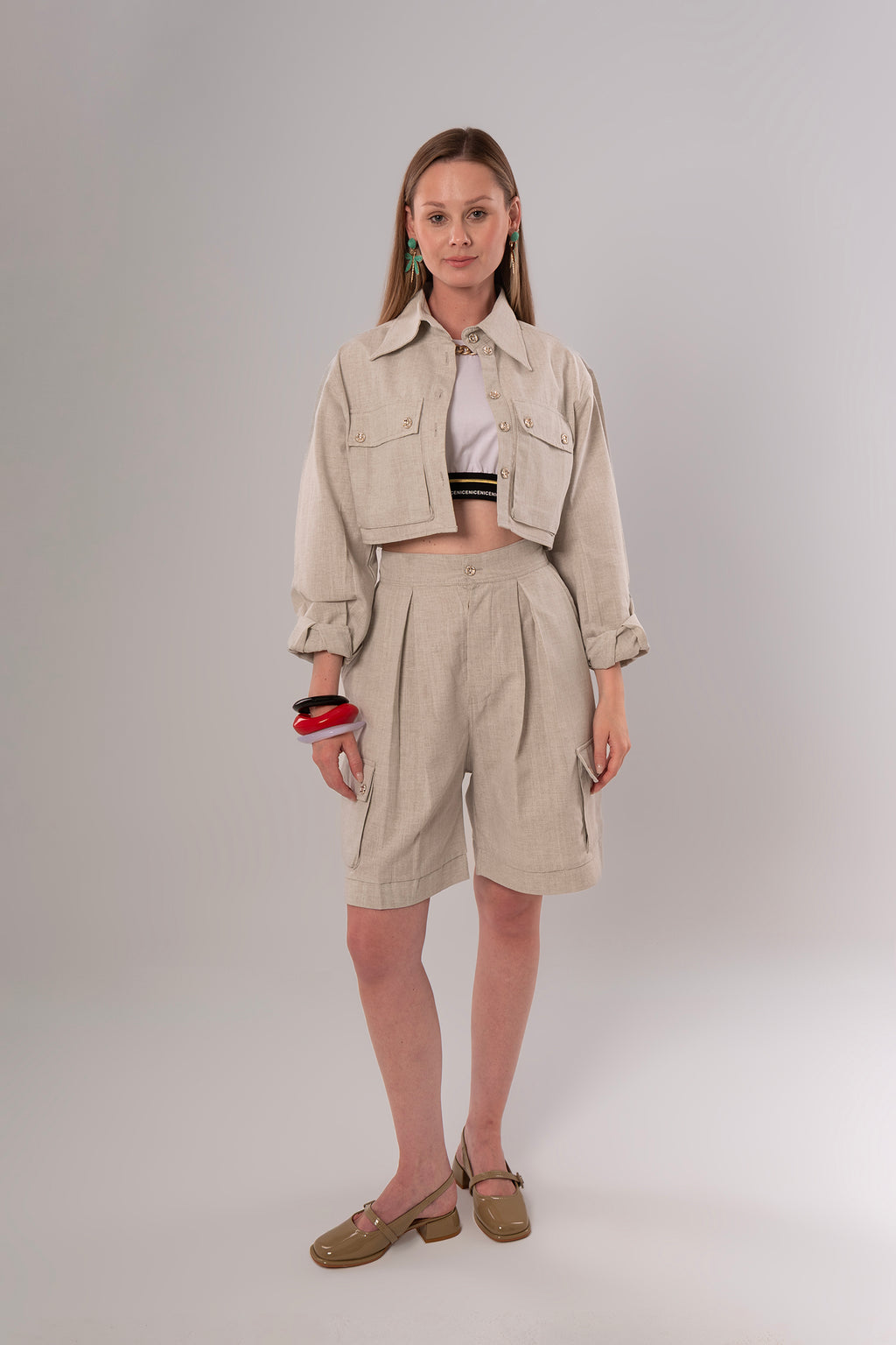 Convertible Linen Beige Pants