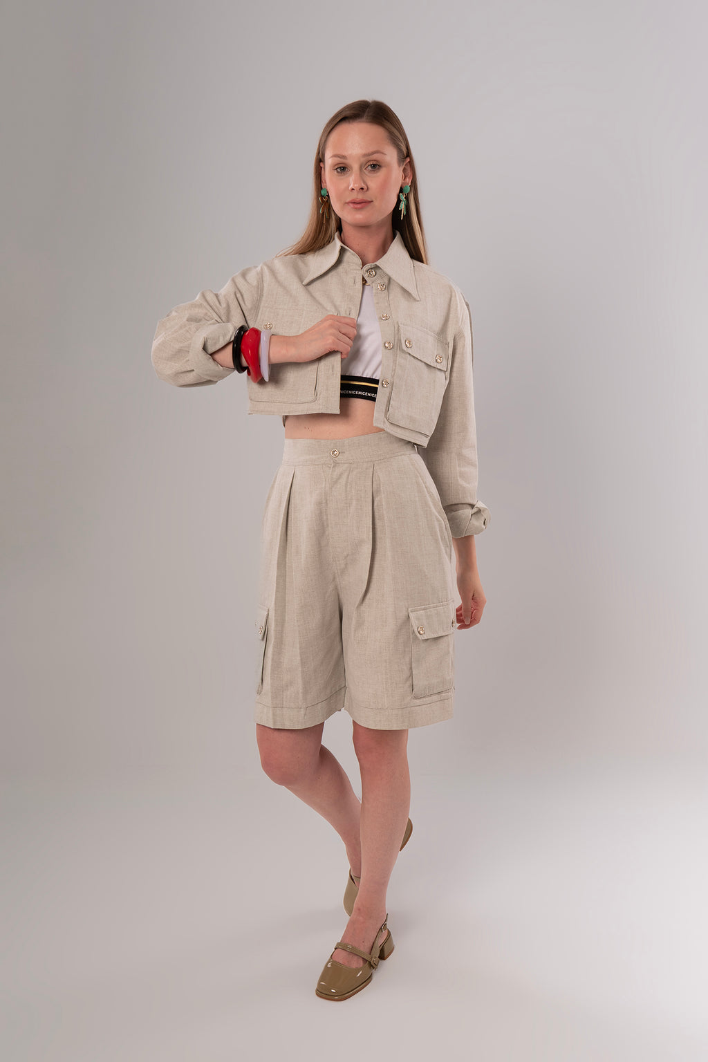 Convertible Linen Beige Pants