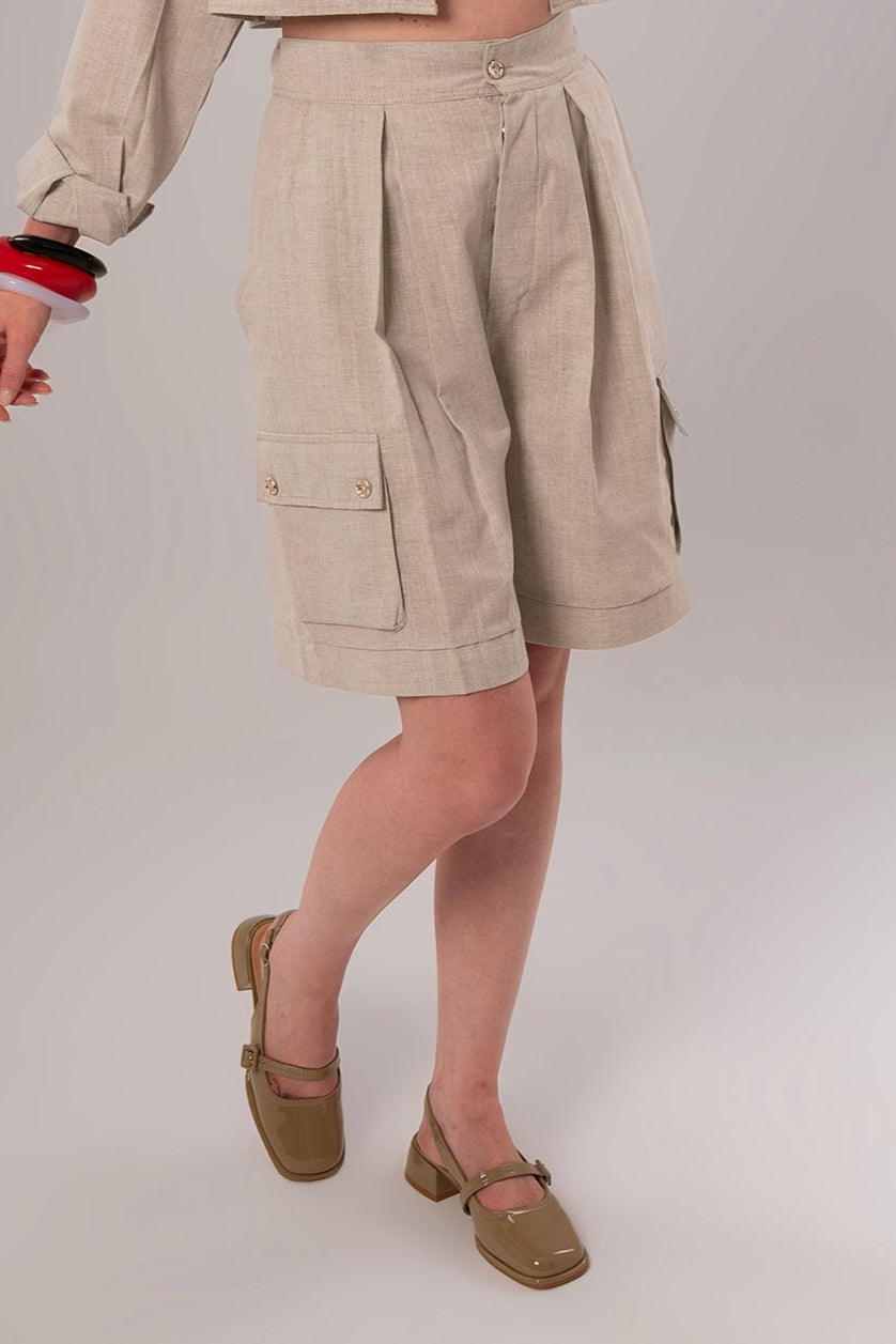 Convertible Linen Beige Pants
