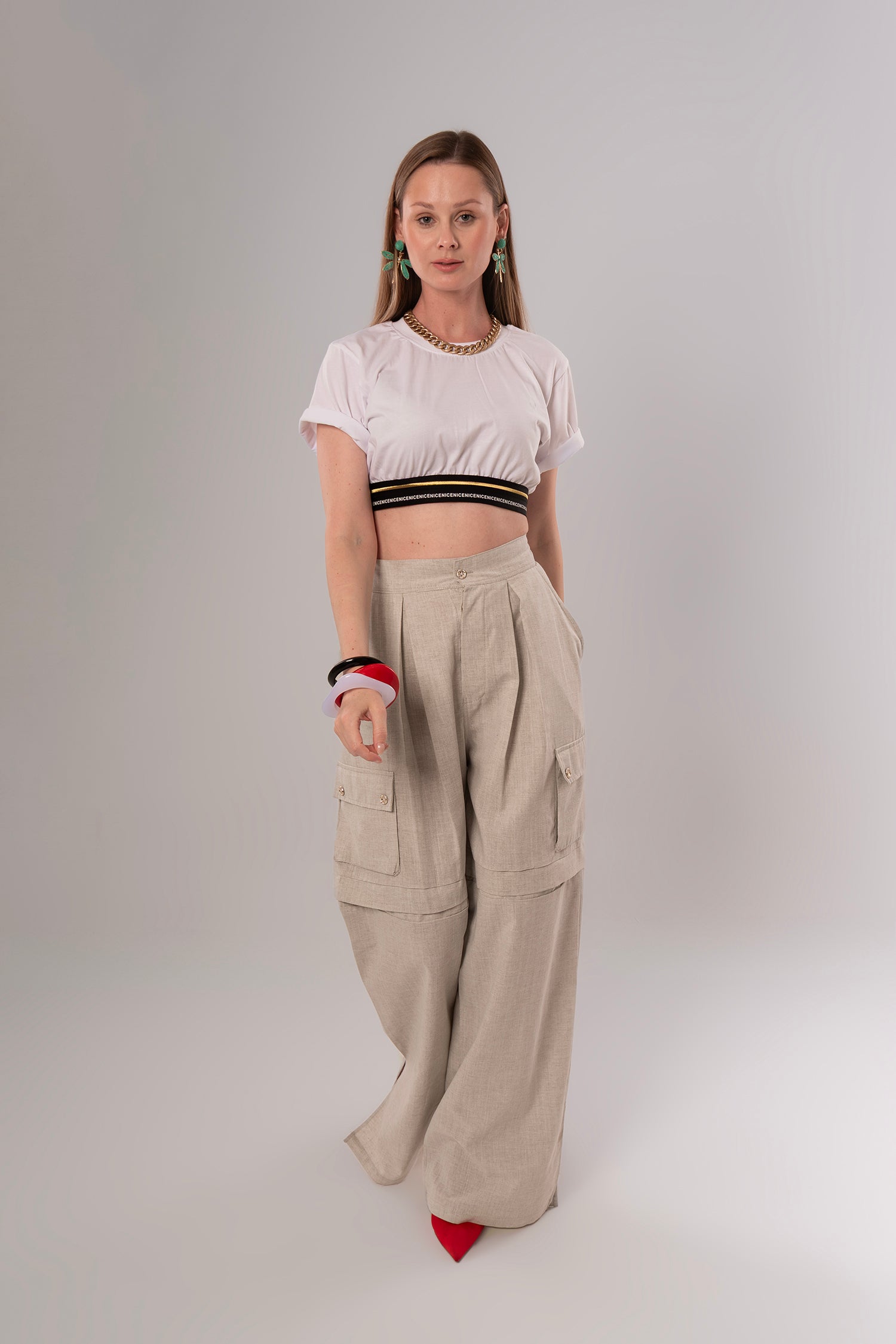 Convertible Linen Beige Pants