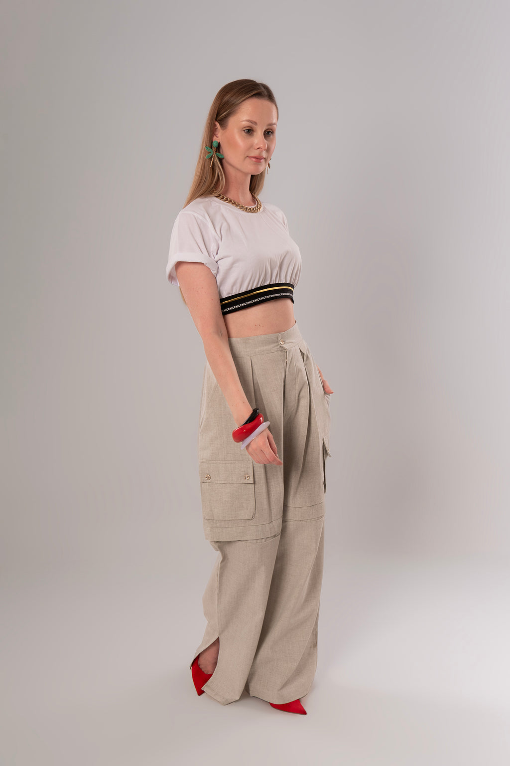 Convertible Linen Beige Pants