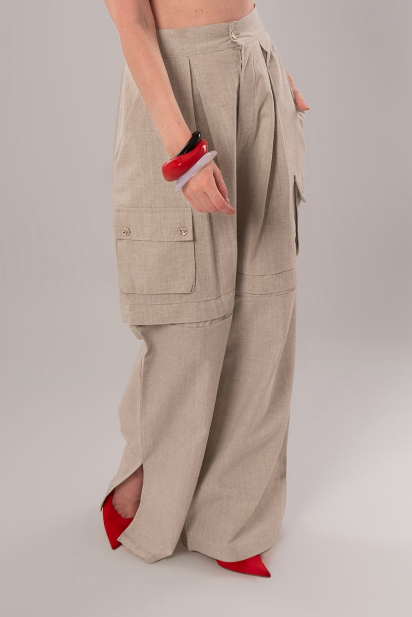 Convertible Linen Beige Pants