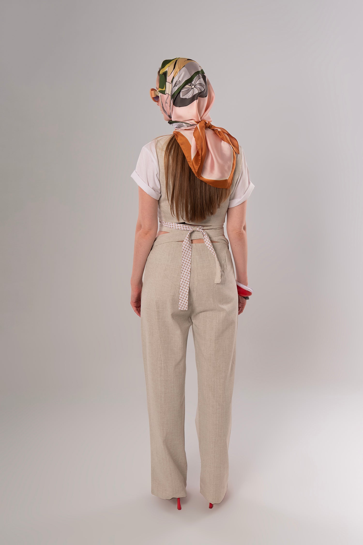 Wrap Linen Beige Pants