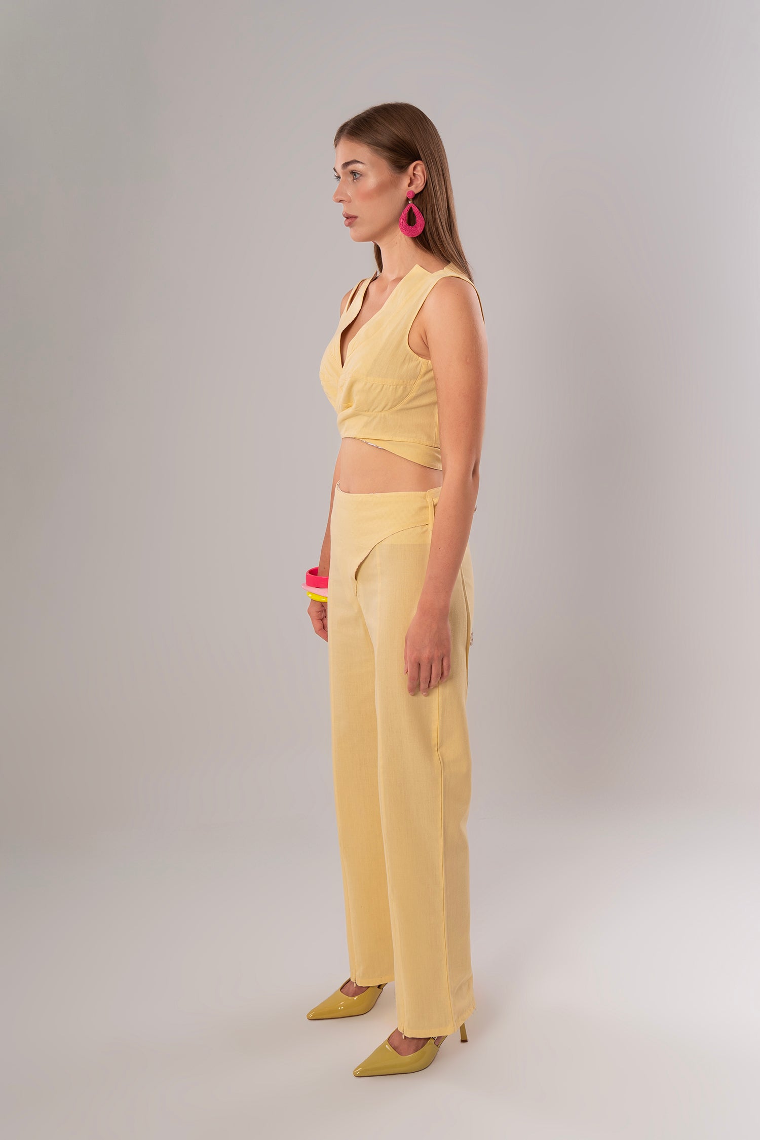 Wrap Linen Yellow Pants
