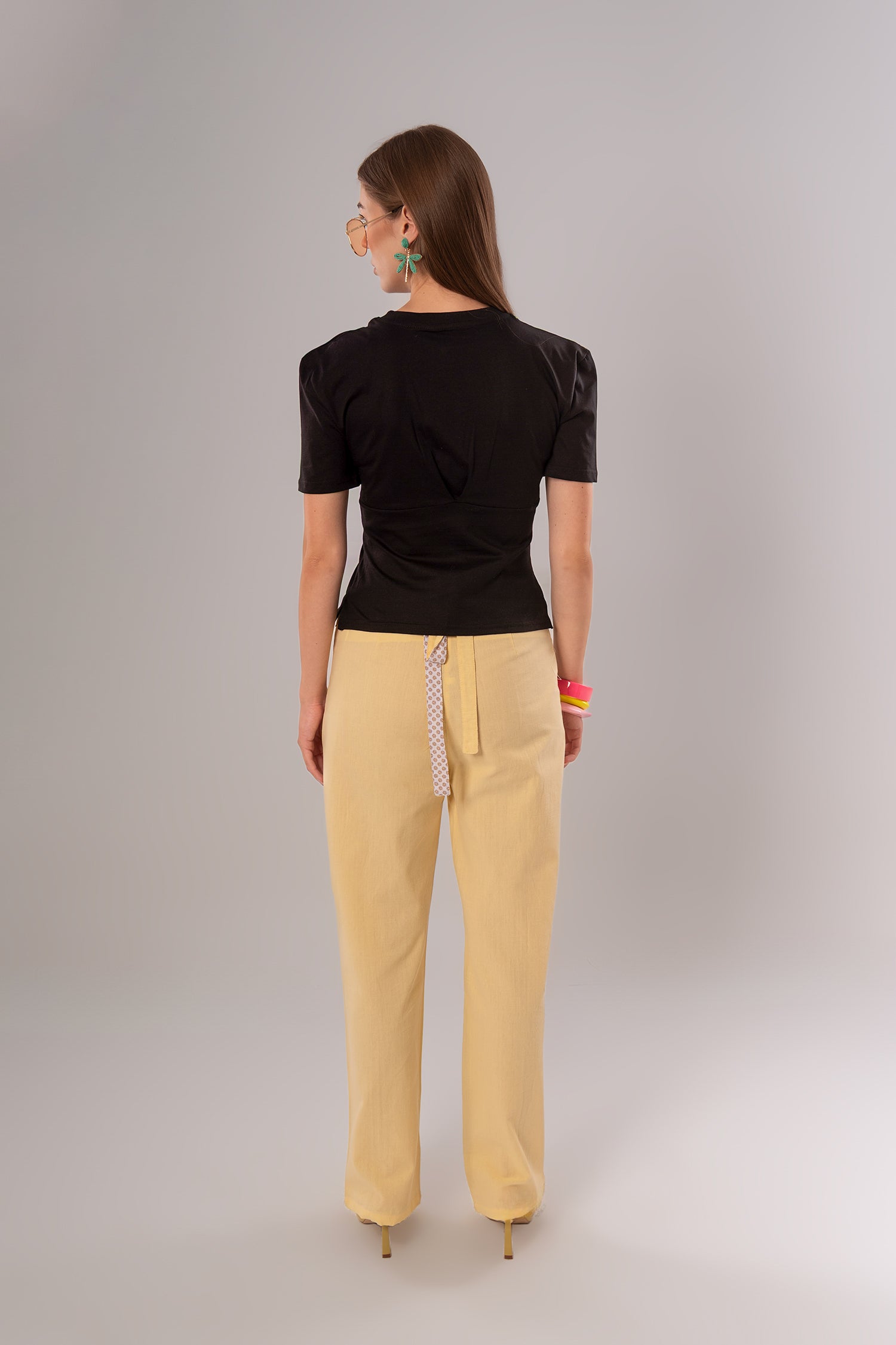 Tiger-Print Cotton Black Top