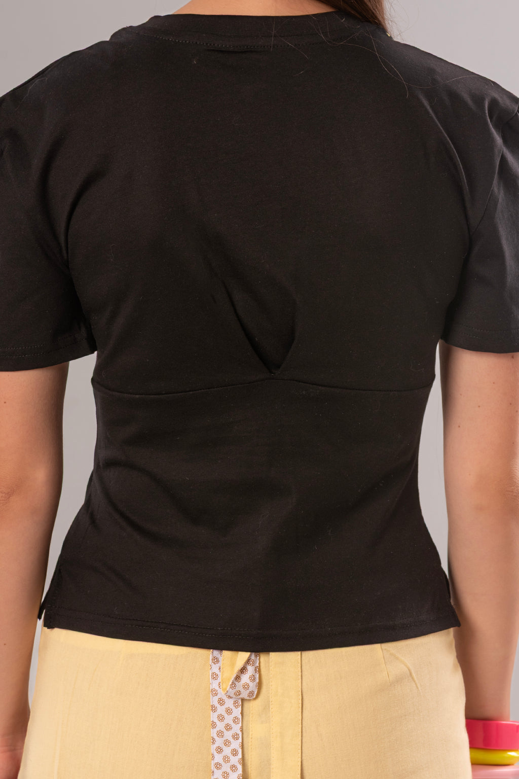 Tiger-Print Cotton Black Top