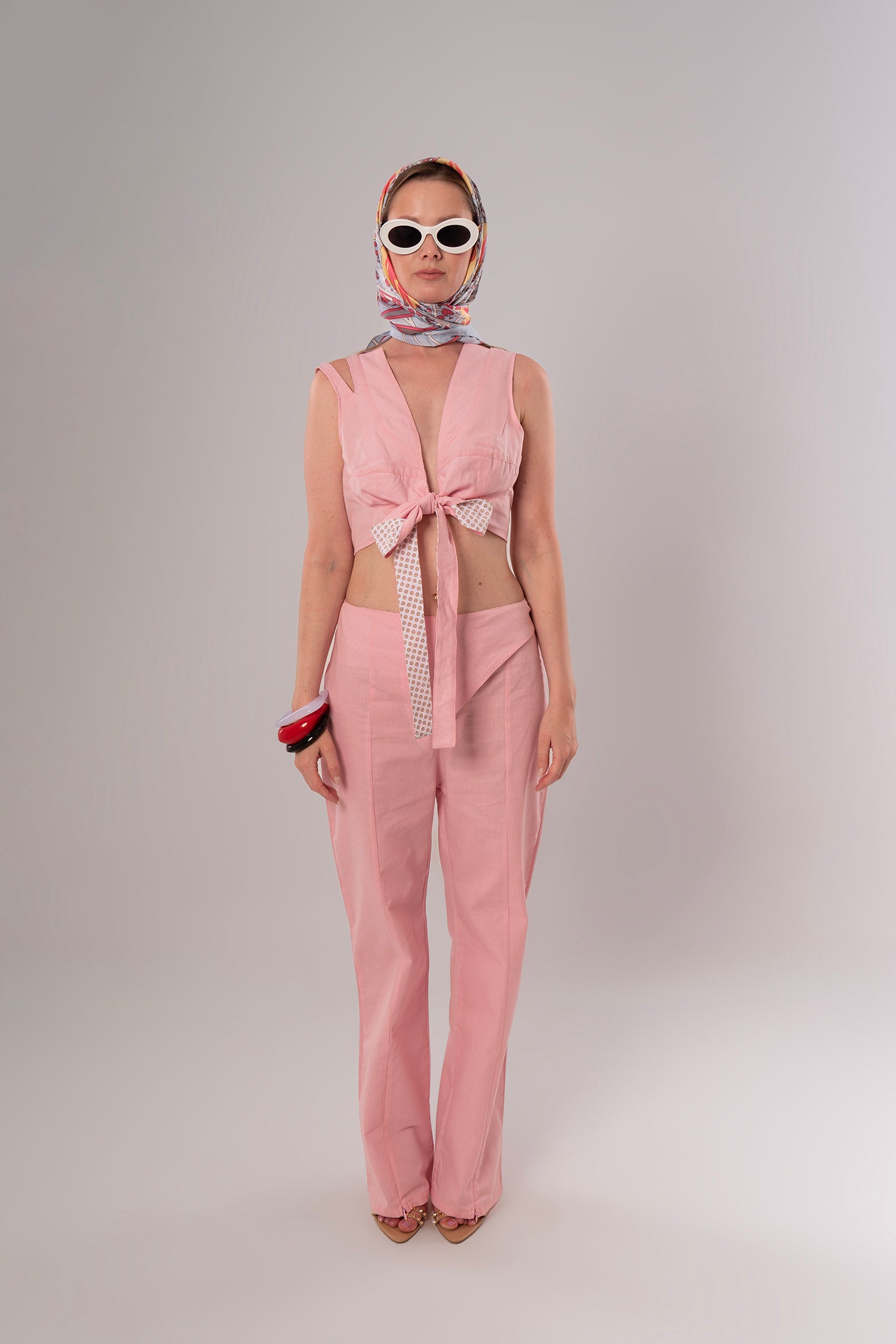 Wrap Linen Pink Pants
