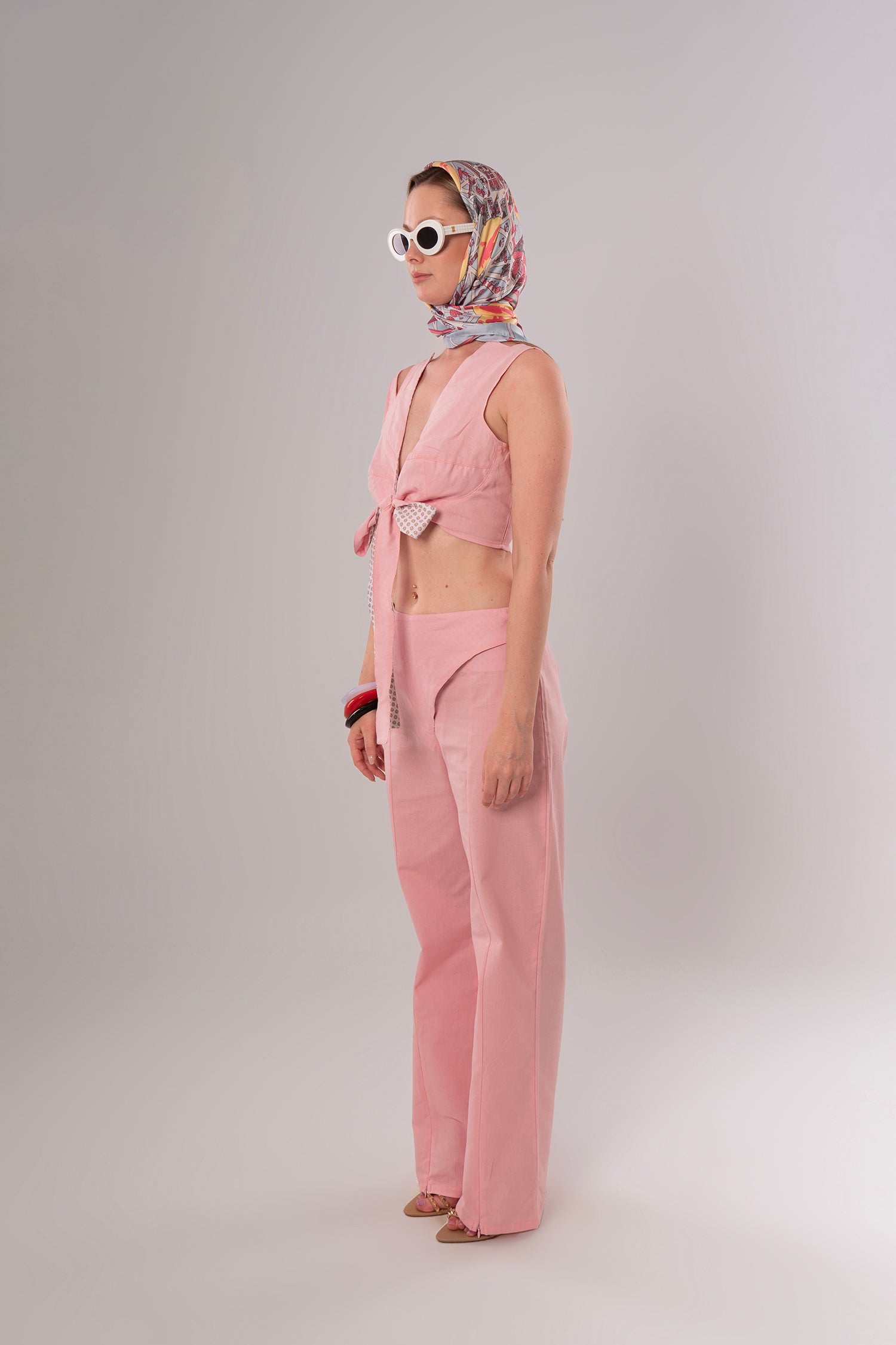 Wrap Linen Pink Pants