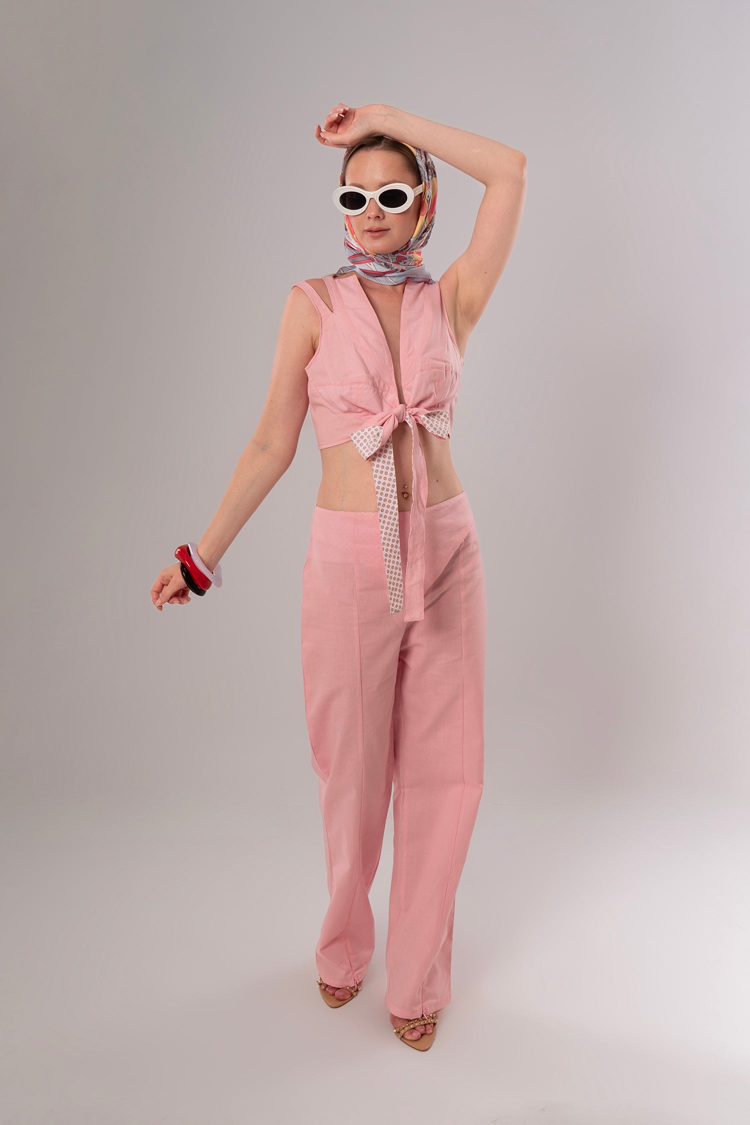 Short Linen Pink Top