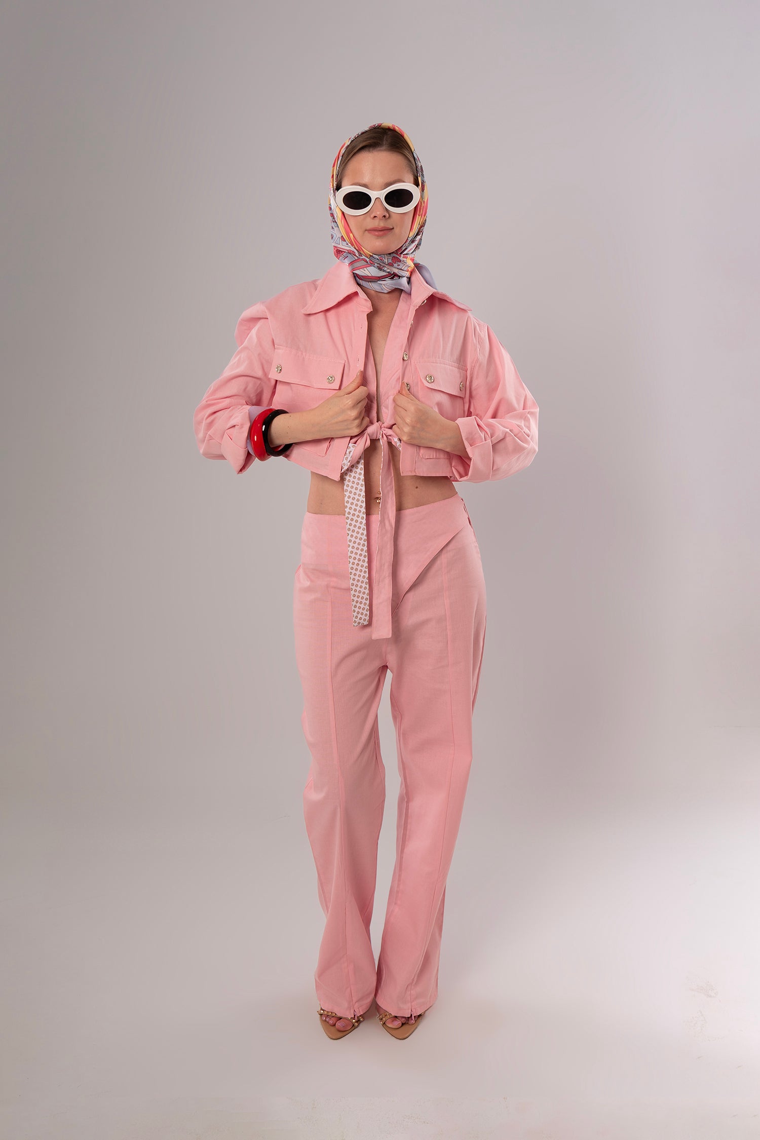 Wrap Linen Pink Pants